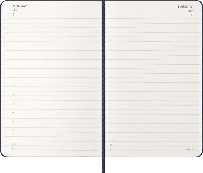 2027 Moleskine 12 Month Daily Hard Cover Diary Large 130mm x 210mm Sapphire Blue