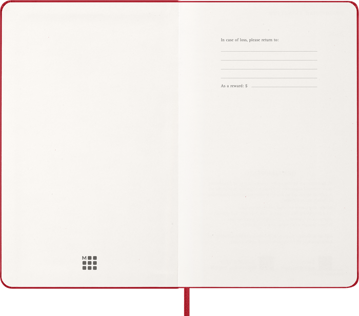 2027 Moleskine 12 Month Daily Hard Cover Diary Large 130mm x 210mm Scarlet Red
