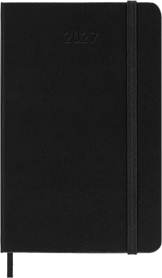 2027 Moleskine 12 Month Daily Hard Cover Pocket Diary 90mm x 140mm Black