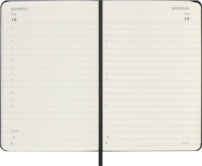 2027 Moleskine 12 Month Daily Hard Cover Pocket Diary 90mm x 140mm Black