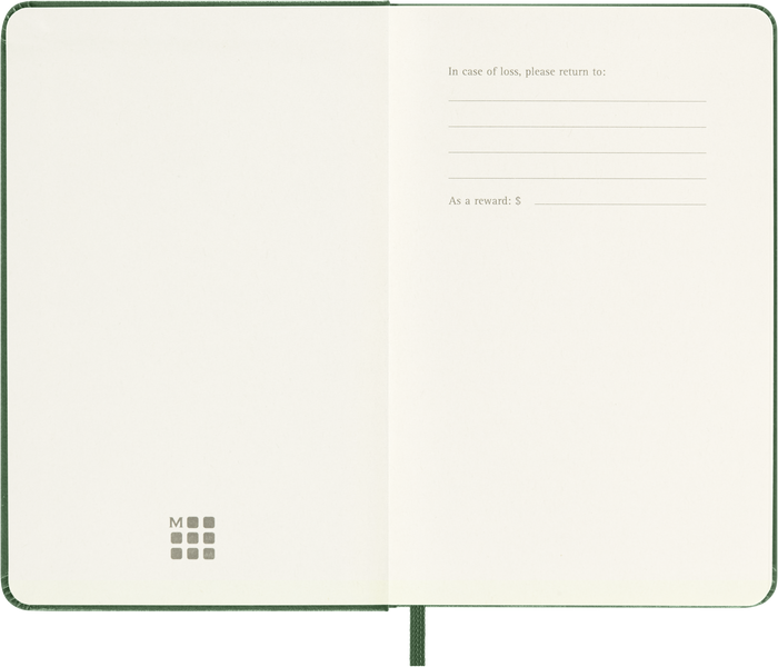 2027 Moleskine 12 Month Daily Hard Cover Pocket Diary 90mm x 140mm Myrtle Green