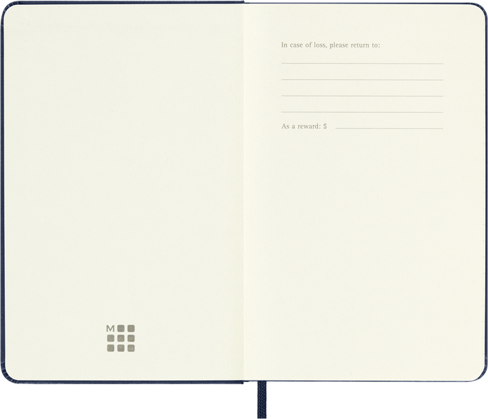 2027 Moleskine 12 Month Daily Hard Cover Pocket Diary 90mm x 140mm Sapphire Blue