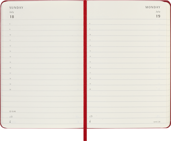 2027 Moleskine 12 Month Daily Hard Cover Pocket Diary 90mm x 140mm Scarlet Red