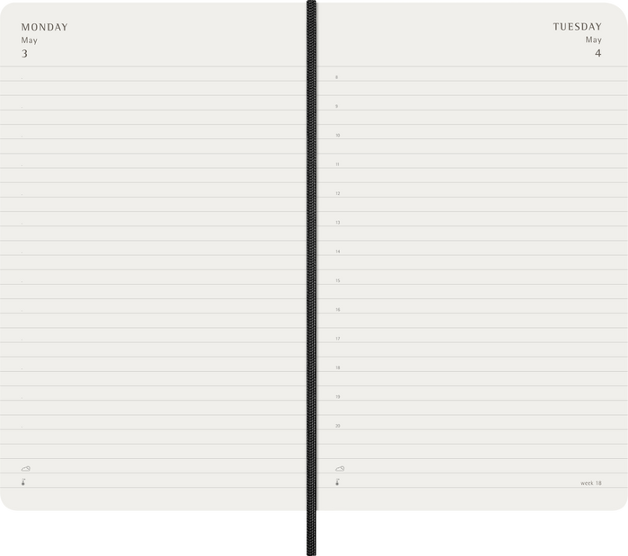 2027 Moleskine 12 Month Daily Soft Cover Diary Large 130mm x 210mm Black