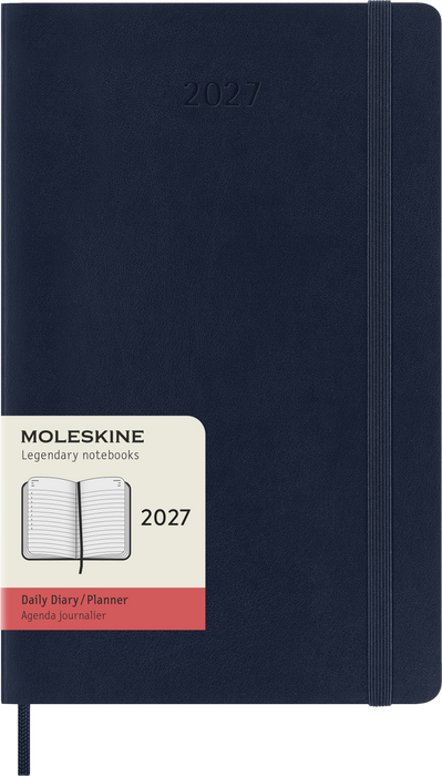 2027 Moleskine 12 Month Daily Soft Cover Diary Large 130mm x 210mm Sapphire Blue