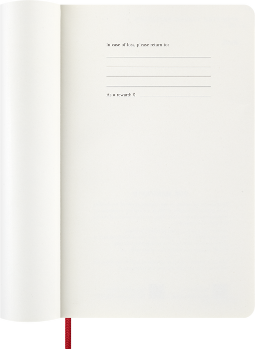2027 Moleskine 12 Month Daily Soft Cover Diary Large 130mm x 210mm Scarlet Red