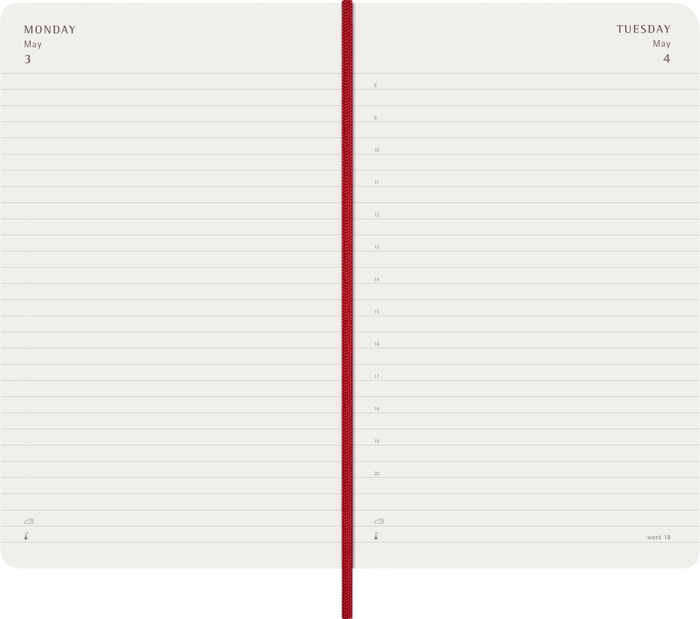 2027 Moleskine 12 Month Daily Soft Cover Diary Large 130mm x 210mm Scarlet Red