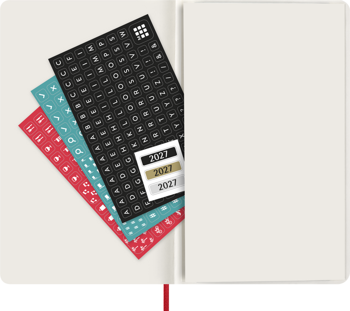 2027 Moleskine 12 Month Daily Soft Cover Diary Large 130mm x 210mm Scarlet Red