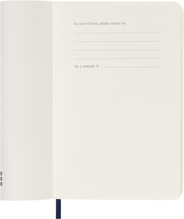 2027 Moleskine 12 Month Daily Soft Cover Pocket Diary 90mm x 140mm Sapphire Blue