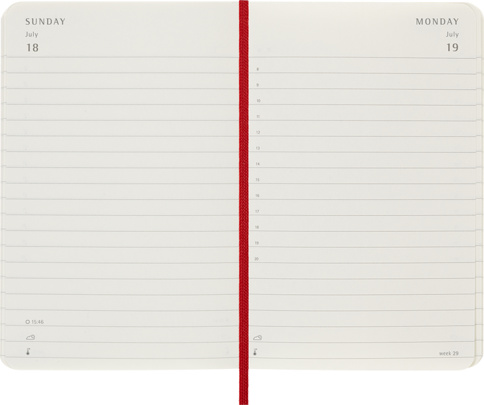 2027 Moleskine 12 Month Daily Soft Cover Pocket Diary 90mm x 140mm Scarlet Red