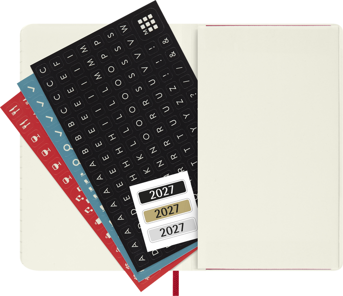 2027 Moleskine 12 Month Daily Soft Cover Pocket Diary 90mm x 140mm Scarlet Red