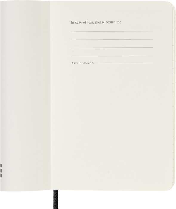 2027 Moleskine 12 Month Monthly Soft Cover Pocket Diary 90mm x 140mm Black