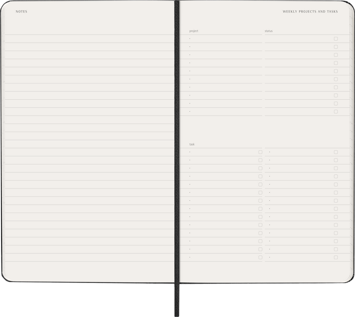 2027 Moleskine Professional 12 Month Weekly Vertical Hard Cover Diary Large 130mm x 210mm Black