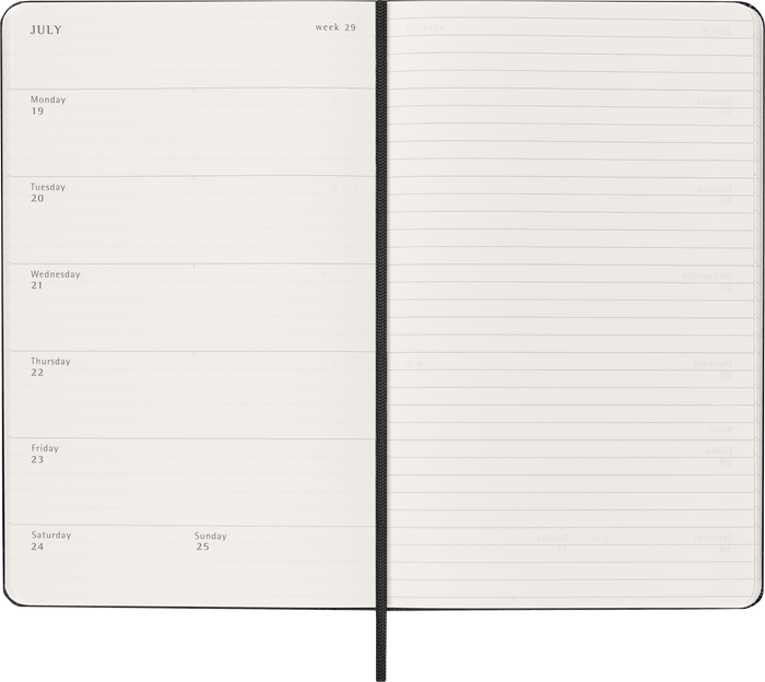 2027 Moleskine 12 Month Weekly + Notes Hard Cover Diary Large 130mm x 210mm Black