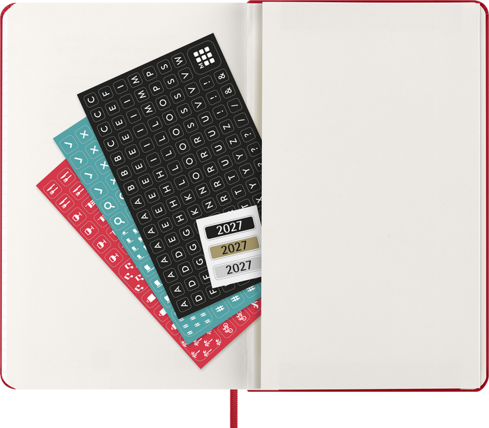 2027 Moleskine 12 Month Weekly + Notes Hard Cover Diary Large 130mm x 210mm Scarlet Red