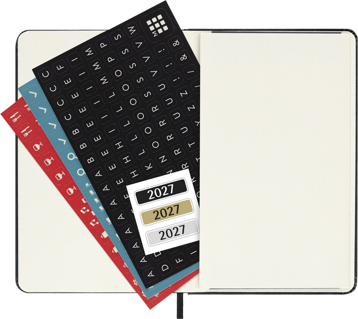 2027 Moleskine 12 Month Weekly + Notes Hard Cover Pocket Diary 90mm x 140mm Black