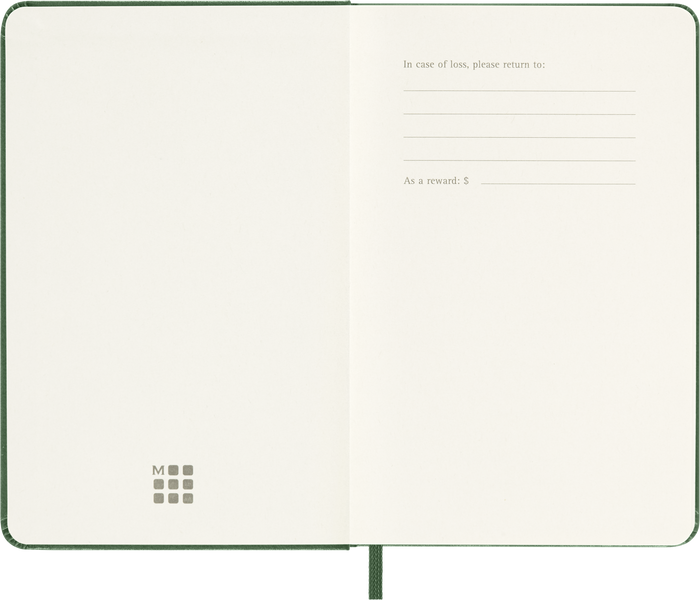 2027 Moleskine 12 Month Weekly + Notes Hard Cover Pocket Diary 90mm x 140mm Myrtle Green