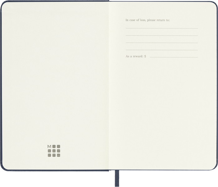2027 Moleskine 12 Month Weekly + Notes Hard Cover Pocket Diary 90mm x 140mm Sapphire Blue