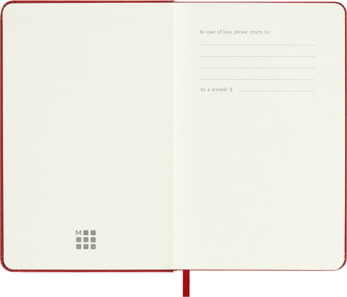 2027 Moleskine 12 Month Weekly + Notes Hard Cover Pocket Diary 90mm x 140mm Scarlet Red