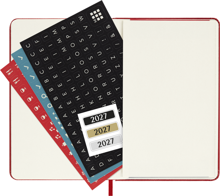 2027 Moleskine 12 Month Weekly + Notes Hard Cover Pocket Diary 90mm x 140mm Scarlet Red