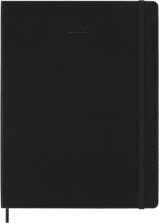2027 Moleskine 12 Month Weekly + Notes Hard Cover Diary XL 190mm x 250mm Black