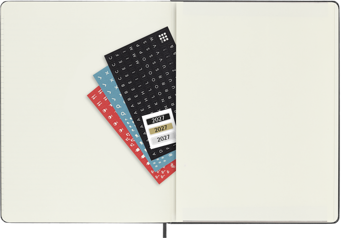 2027 Moleskine 12 Month Weekly + Notes Hard Cover Diary XL 190mm x 250mm Black