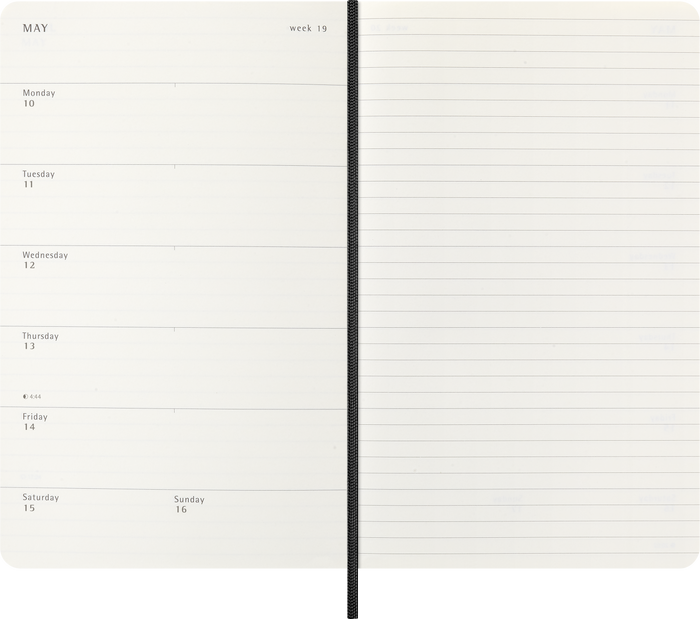 2027 Moleskine 12 Month Weekly + Notes Soft Cover Diary Large 130mm x 210mm Black
