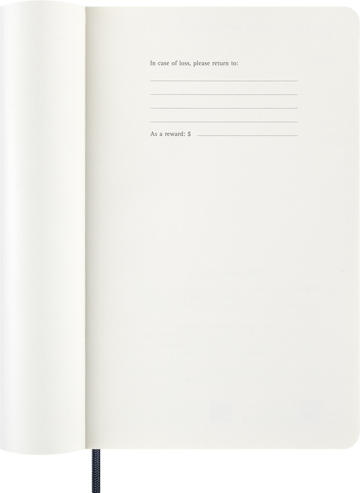 2027 Moleskine 12 Month Weekly + Notes Soft Cover Diary Large 130mm x 210mm Sapphire Blue