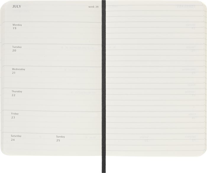 2027 Moleskine 12 Month Weekly + Notes Soft Cover Pocket Diary 90mm x 140mm Black