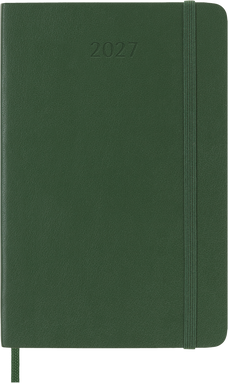 2027 Moleskine 12 Month Weekly + Notes Soft Cover Pocket Diary 90mm x 140mm Myrtle Green