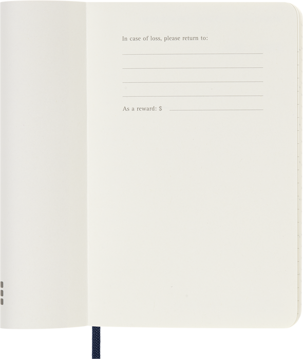 2027 Moleskine 12 Month Weekly + Notes Soft Cover Pocket Diary 90mm x 140mm Sapphire Blue