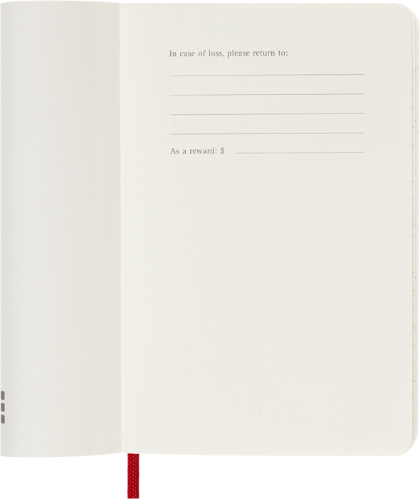 2027 Moleskine 12 Month Weekly + Notes Soft Cover Pocket Diary 90mm x 140mm Scarlet Red