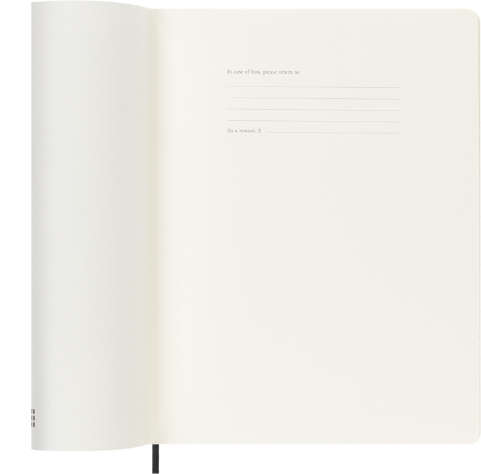 2027 Moleskine 12 Month Weekly + Notes Soft Cover Diary XL 190mm x 250mm Black