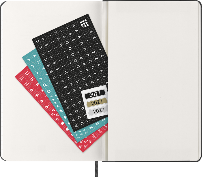 2027 Moleskine 12 Month Weekly Horizontal Hard Cover Diary Large 130mm x 210mm Black