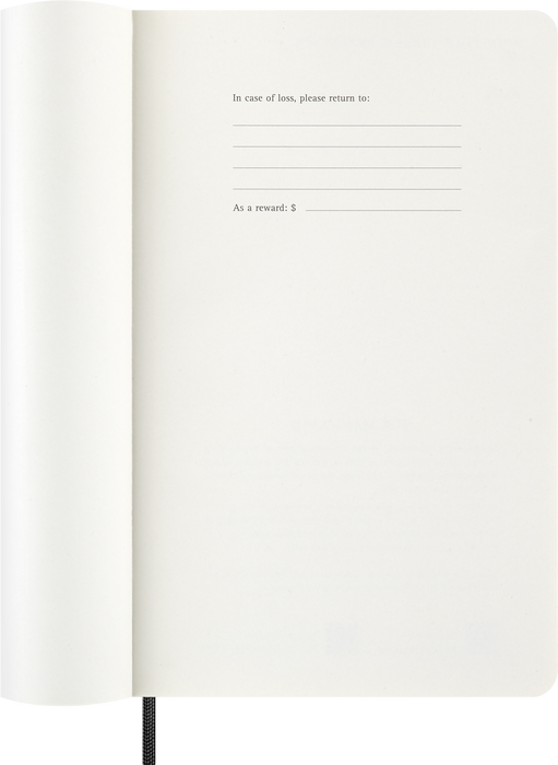 2027 Moleskine 12 Month Weekly Horizontal Soft Cover Diary Large 130mm x 210mm Black