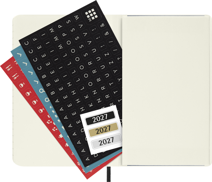 2027 Moleskine 12 Month Weekly Horizontal Soft Cover Pocket Diary 90mm x 140mm Black