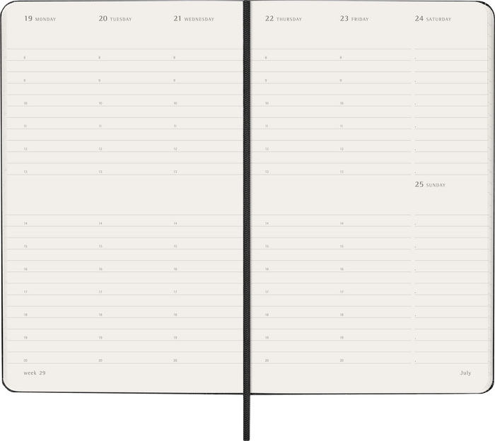2027 Moleskine 12 Month Weekly Vertical Hard Cover Diary Large 130mm x 210mm Black