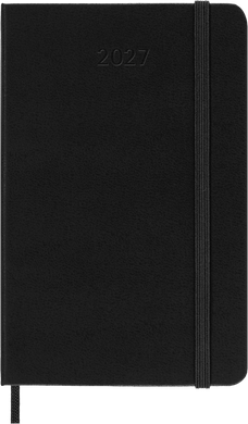 2027 Moleskine 12 Month Weekly Vertical Hard Cover Pocket Diary 90mm x 140mm Black