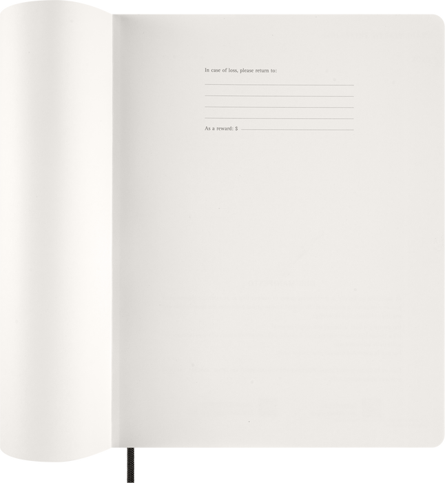 2027 Moleskine Essential 13 Month Soft Cover Vertical Weekly Planner XXL 216mm x 279mm Black