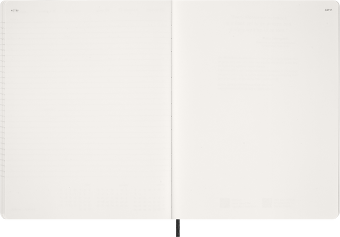 2027 Moleskine Essential 13 Month Soft Cover Vertical Weekly Planner XXL 216mm x 279mm Black
