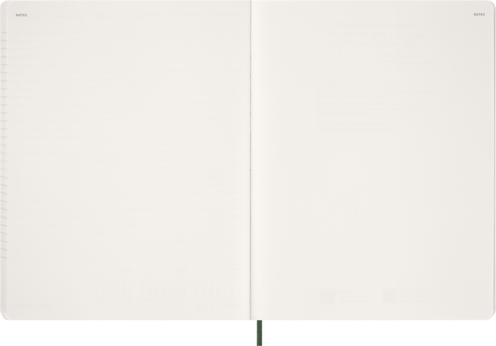 2027 Moleskine Essential 13 Month Soft Cover Vertical Weekly Planner XXL 216mm x 279mm Myrtle Green