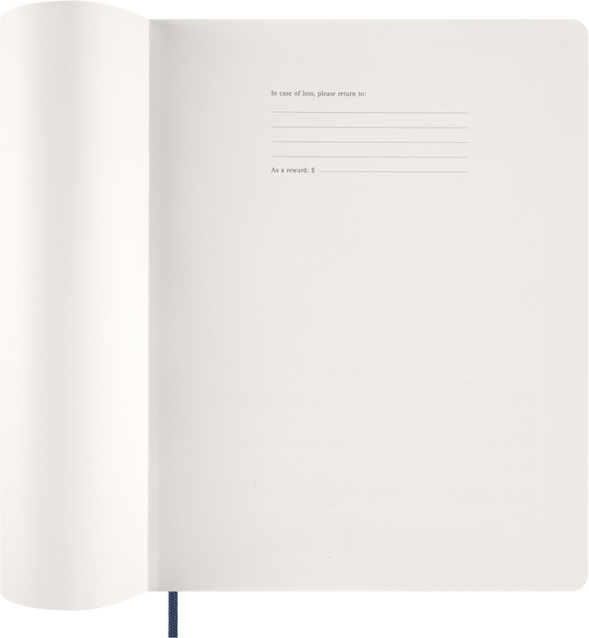 2027 Moleskine Essential 13 Month Soft Cover Vertical Weekly Planner XXL 216mm x 279mm Sapphire Blue