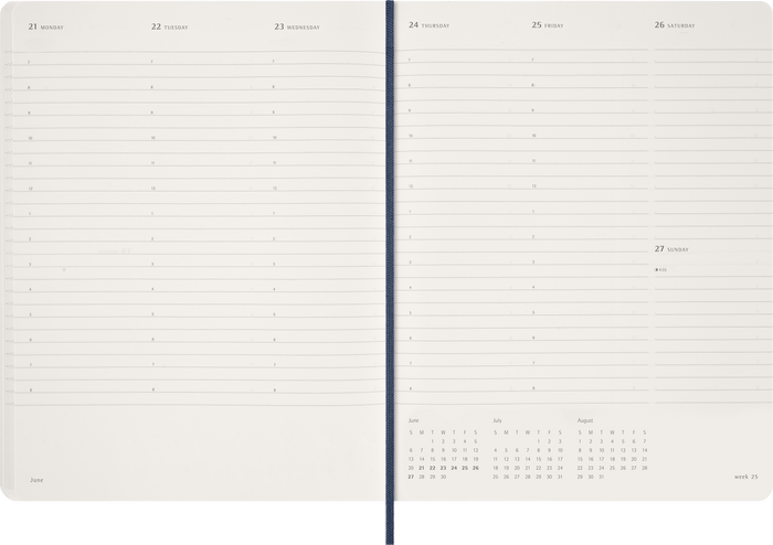2027 Moleskine Essential 13 Month Soft Cover Vertical Weekly Planner XXL 216mm x 279mm Sapphire Blue
