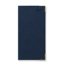 2027 Letts of London  Connoisseur Slim Week To View English Appointment Diary 88mm x 172mm x 17mm Blue