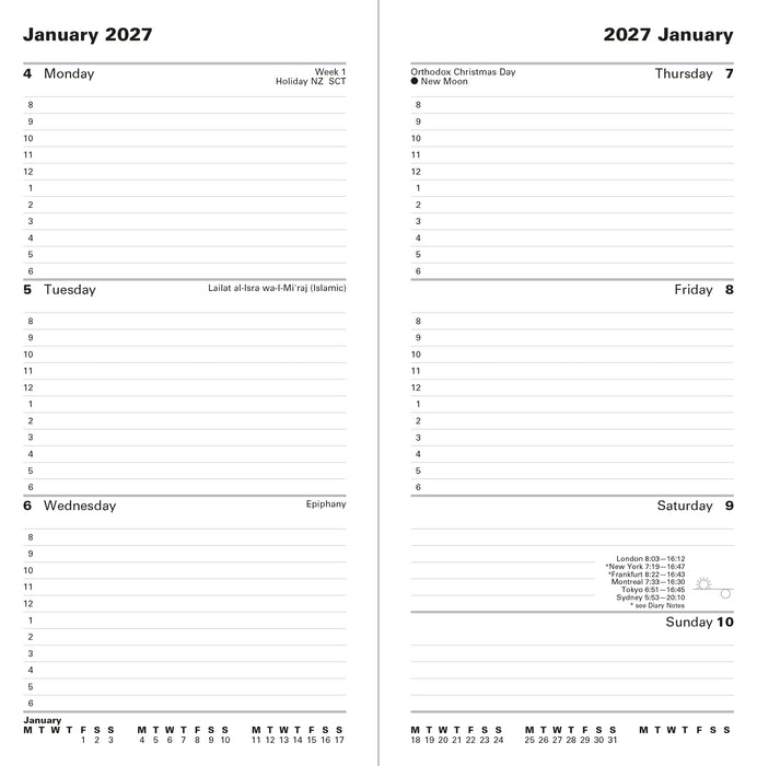 2027 Letts of London  Connoisseur Slim Week To View English Appointment Diary 88mm x 172mm x 17mm Red