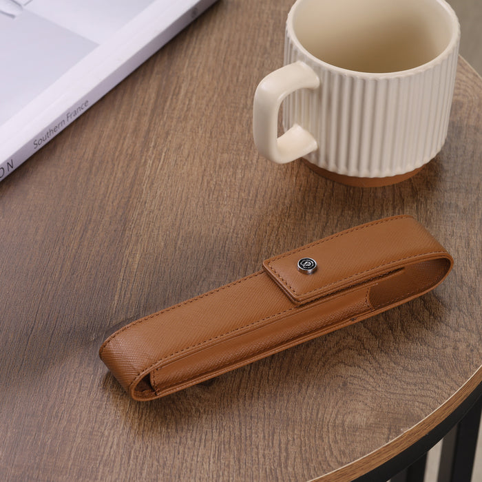 Cross Gift Set - Classic Century Chrome BP with Mocha Saffiano Leather Pen Case