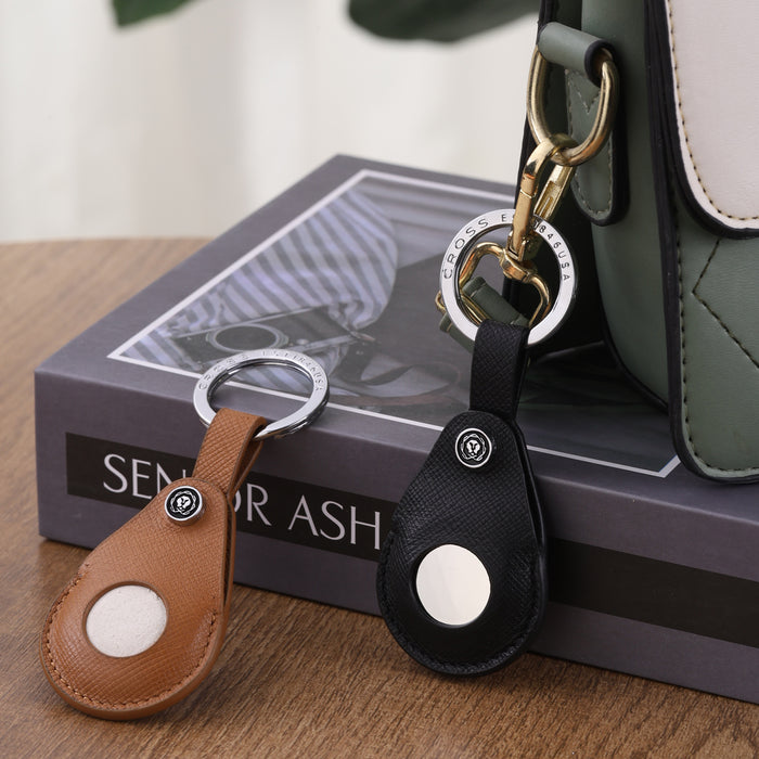 Cross Gift Set - Calais Chrome BP with Mocha Saffiano Leather Smart Tracker Key Chain