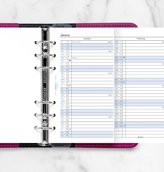 2027 Filofax Personal Refill Year Planner, Vertical, 95mm x 171mm