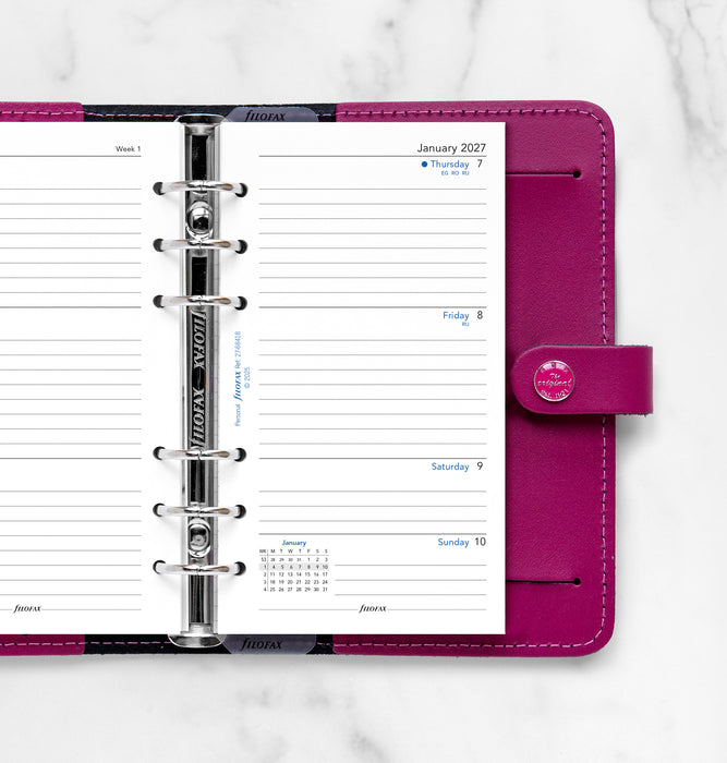 2027 Filofax Classic Personal Refill, Week To View, Ruled, 95mm x 171mm