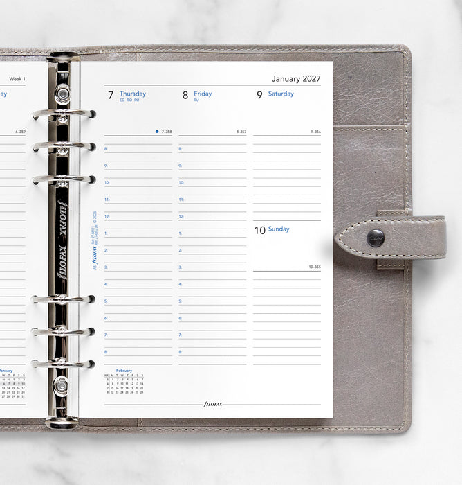 2027 Filofax Classic A5 Refill, Week To View with Appointments, 148mm x 210mm